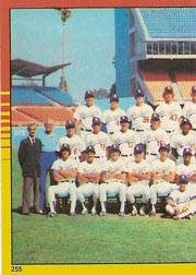 1982 Topps Baseball Stickers     255     Dodgers Team#{World Champions#{(Left half photo)